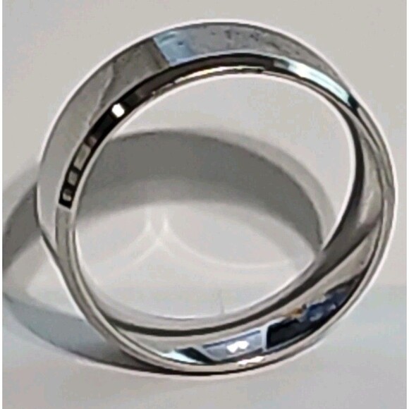Fashion Solid Color Stainless Stee Band Ring size 6 Men's Color silver (US) - Picture 2 of 5